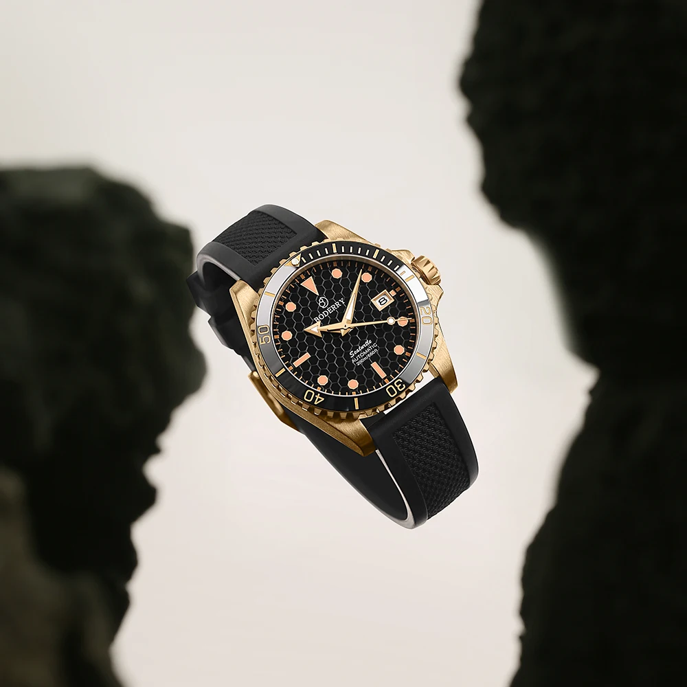 BODERRY Men\'s Bronze Diver Automatic Watches Top Brand Luxury Clock 200M Waterproof Wristwatch Sport Mechanical Watch for Men
