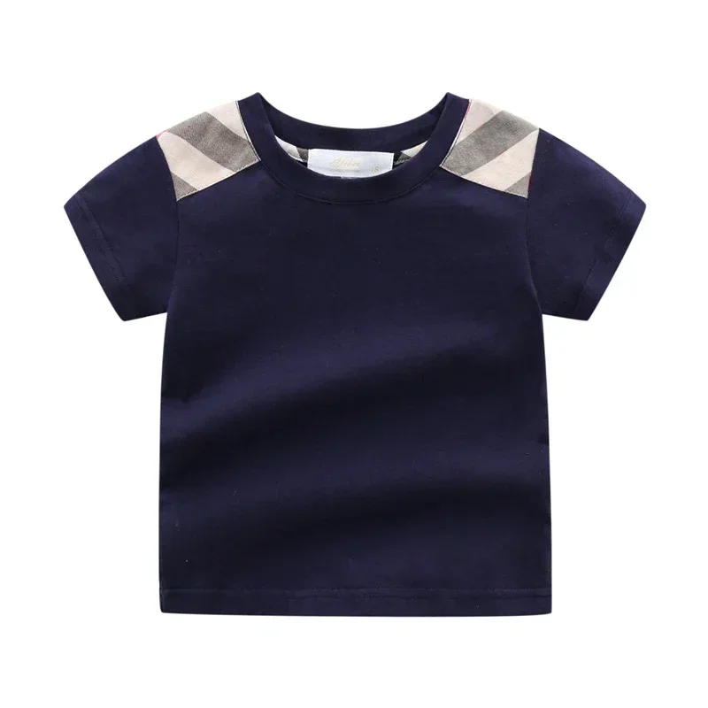 

new 2022 Summer fashion style kids clothes boys and girls short-sleeved cotton striped top T-shirt 1-5 years