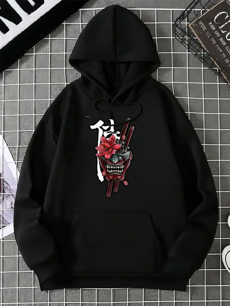 

Samurai Graphic Printing Autumn and Winter Cotton Men's and Women's Hoodies Outdoor Street Sports Training Brand Trend Clothing