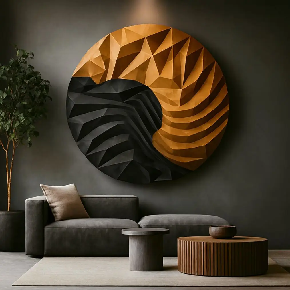 ※h Handmade Organic Round Wood Wall Art Art Deco Sculpture Art Theme Interiors Anniversaries Home Gift