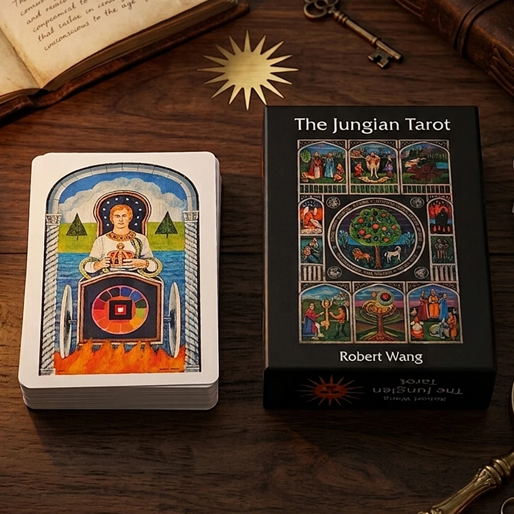Le jeu de tarot jungien dans une boîte rigide, 78 cartes à double gaufrage 10,5*7,5 cm pour l'imagination active, les archétypes de Jung, la psychologie