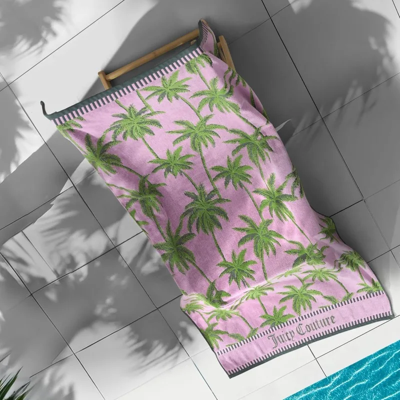 

Большое пляжное полотенце из 100% хлопка Couture Palm Trees размером 36 x 72 дюйма — мягкое, впитывающее и быстросохнущее, идеально подходит для пляжа, Poo