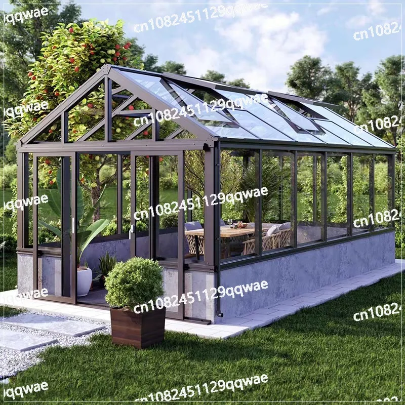

Aluminum alloy mobile sunroom villa sealed balcony roof, outdoor courtyard, tea room, tempered glass, aluminum art pavilion