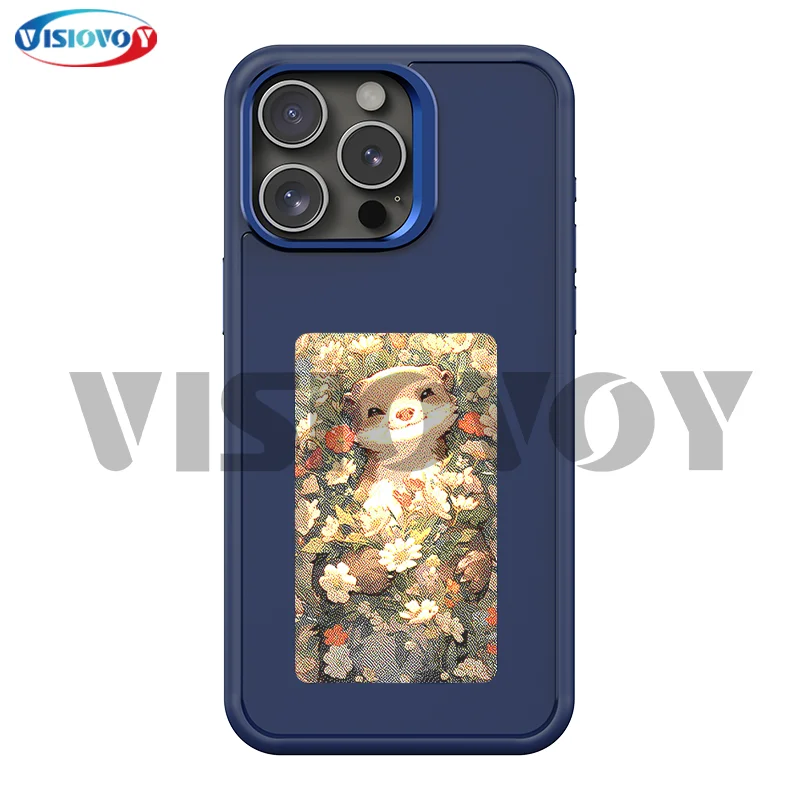 

New Color NFC Function Phone Cases For iphone 15 14 13 Pro Max DIY Four Colors E-ink Screen Phone Covers Handsome Boy Girl Funda