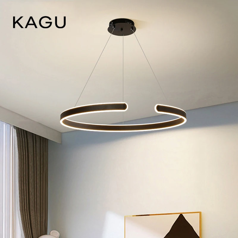 

Modern Ring LED Chandelier Remote Control Dimmable Acrylic Surface Mounted Ceiling Light For Living Room Minimalist Home Fixture
