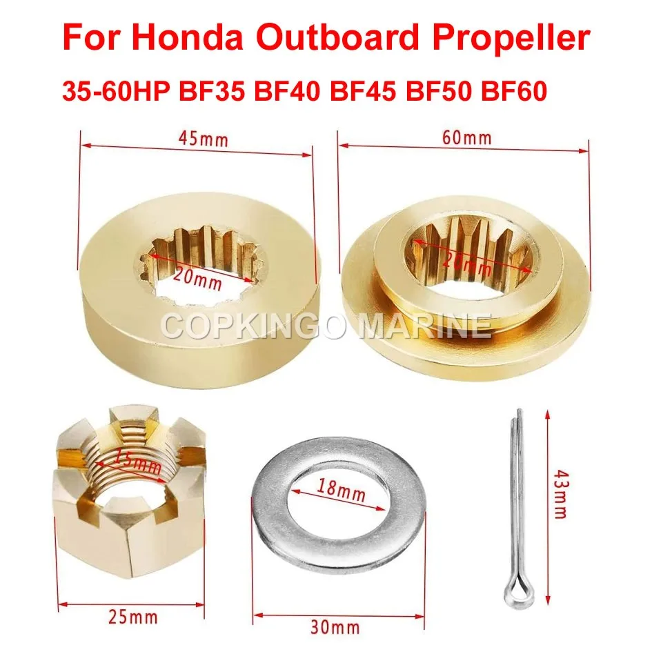 Boat Propeller Install Hardware Kit For Honda Outboard Engine Motor 8HP-20HP 25HP-30HP 35HP-60HP 75HP-130HP 115HP-250HP