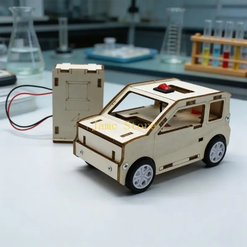 LX0B Electric Car Model Kits Science Project Toy with Charging Station Hands On STEM Activity for Classroom Teaching Aid