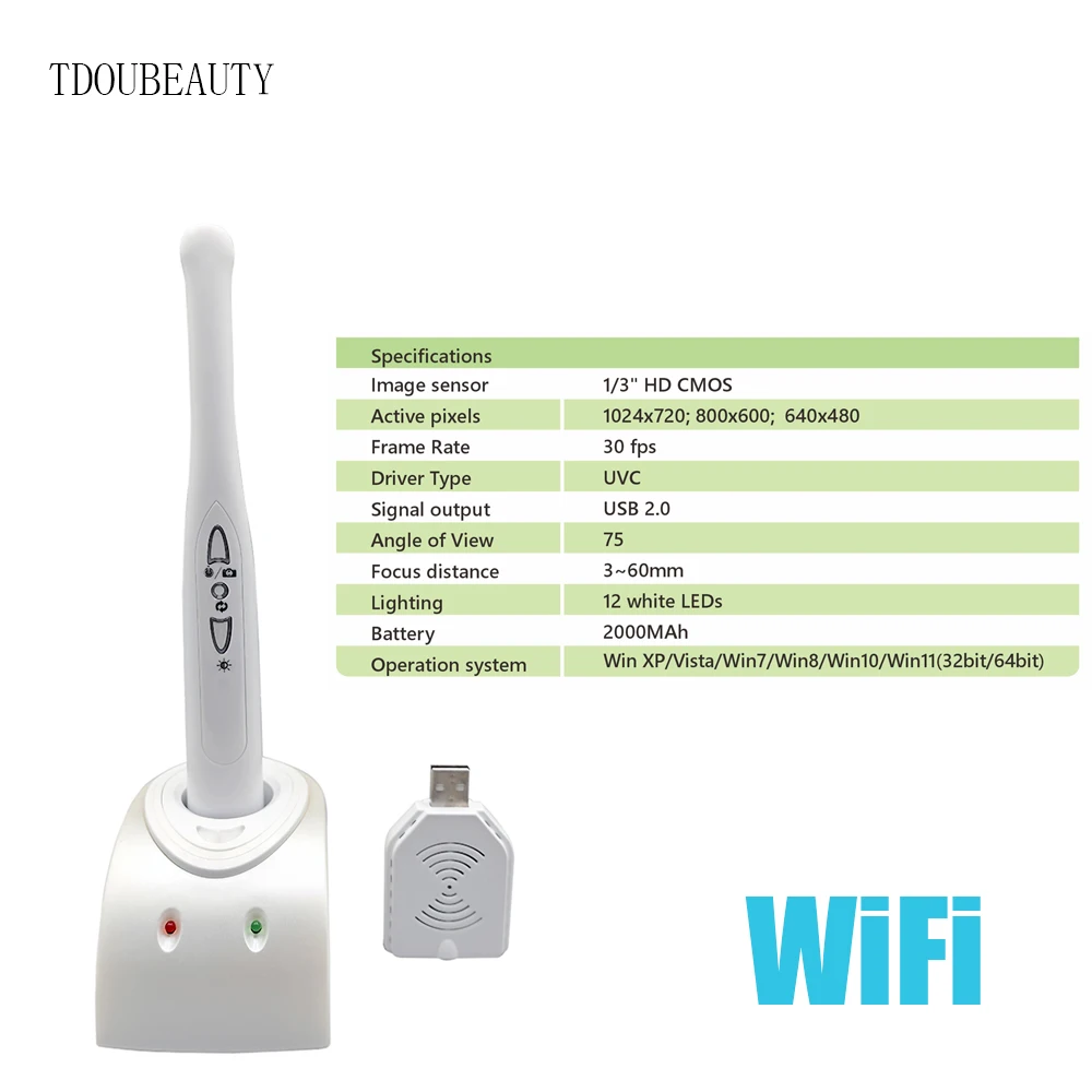 

High Quality CE Approved MD-650 Rechargeable Wifi Intraoral Camera with 1/4 CCD Image Sensor Portable Dental Intraoral Camera