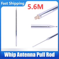 5.6M Stainless Steel Whip Antenna Pull Rod DIY Telescopic Whips Radio Antenna for HF Radio V Antenna GP Antenna Yagi Antenna