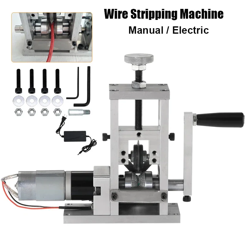 

Automatic Electric Wire Stripping Machine Copper Cable Peeling Manual Hand Crank Stripper Scrap Copper Stripping Recycle Tool