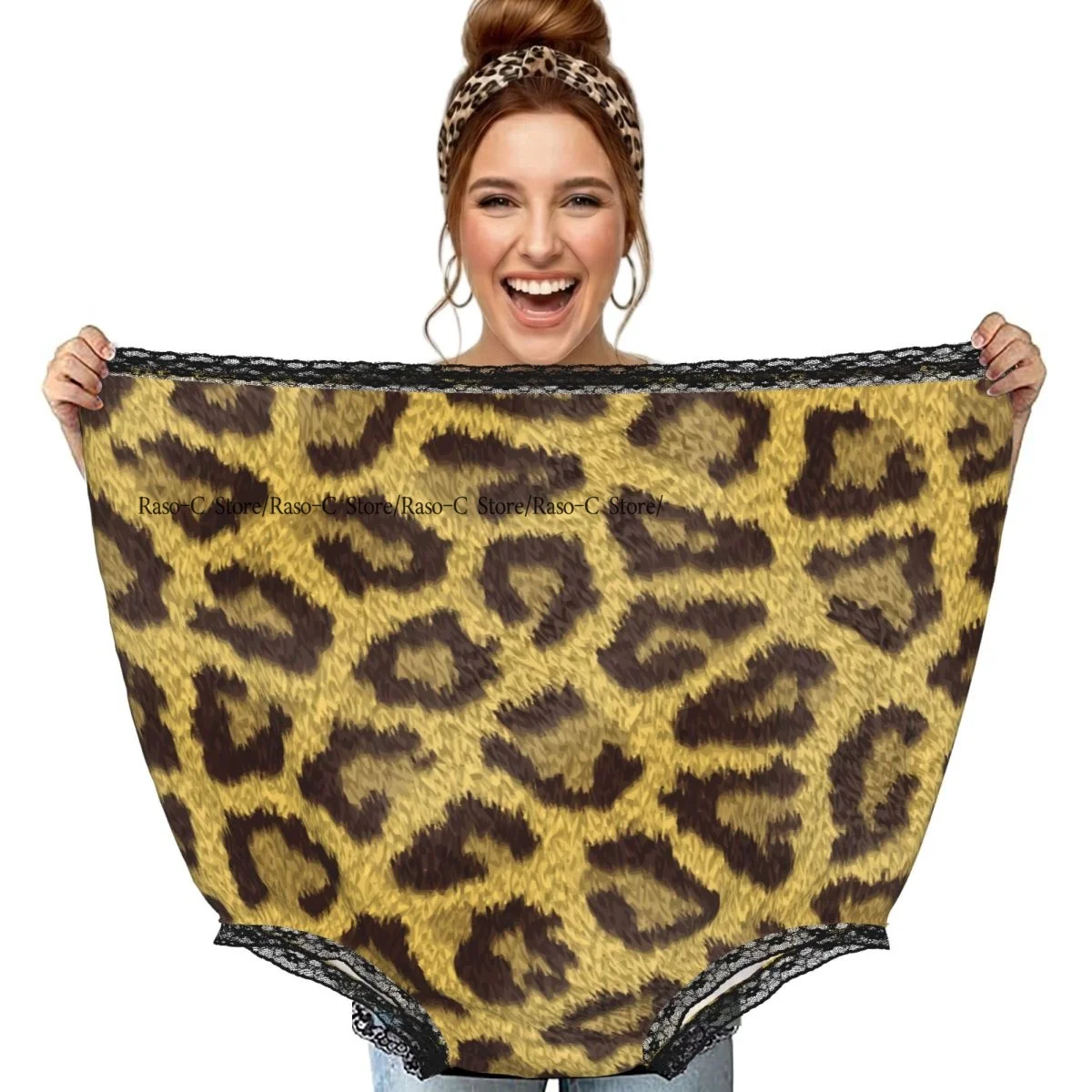 

Funny Grandma Underwear Leopard Stains Background Casual Prank Presents