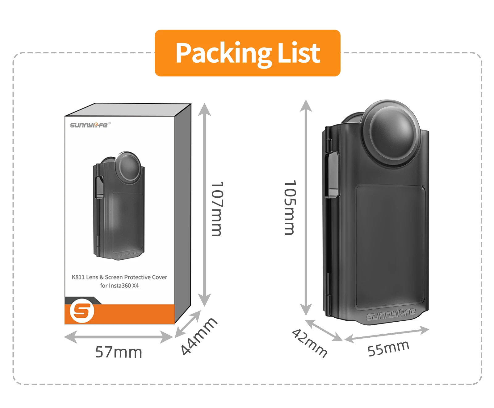 New For Insta360 X4 Plastic Protective Case for Insta 360 X4 Lens Screen Protective Full Cover Shell Camera Accessories