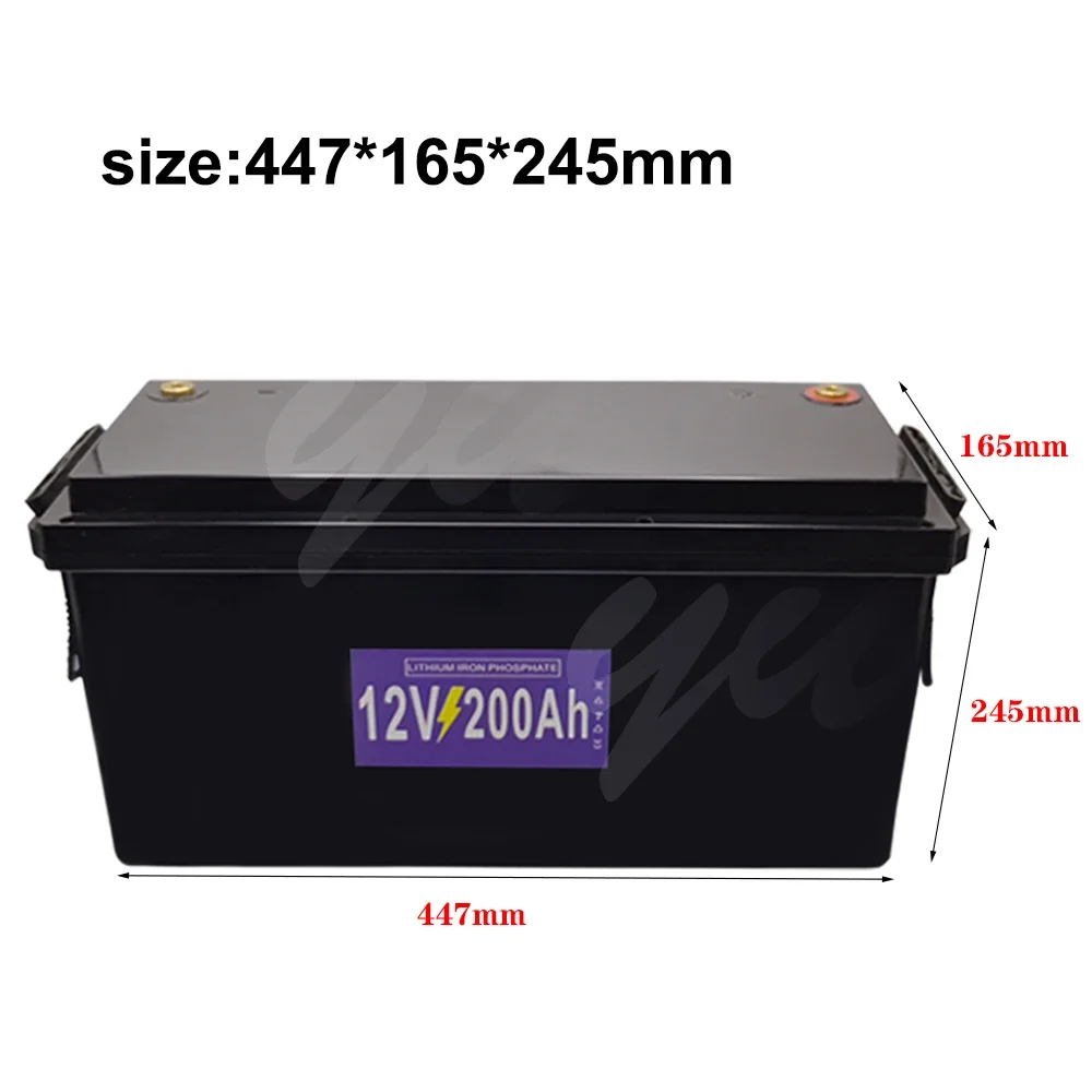 12V LiFePo4 Battery Pac 200Ah Charge 12.8V LiFePo4 Batteries Built-in BMS 6000+ Cycle Grade A Cell