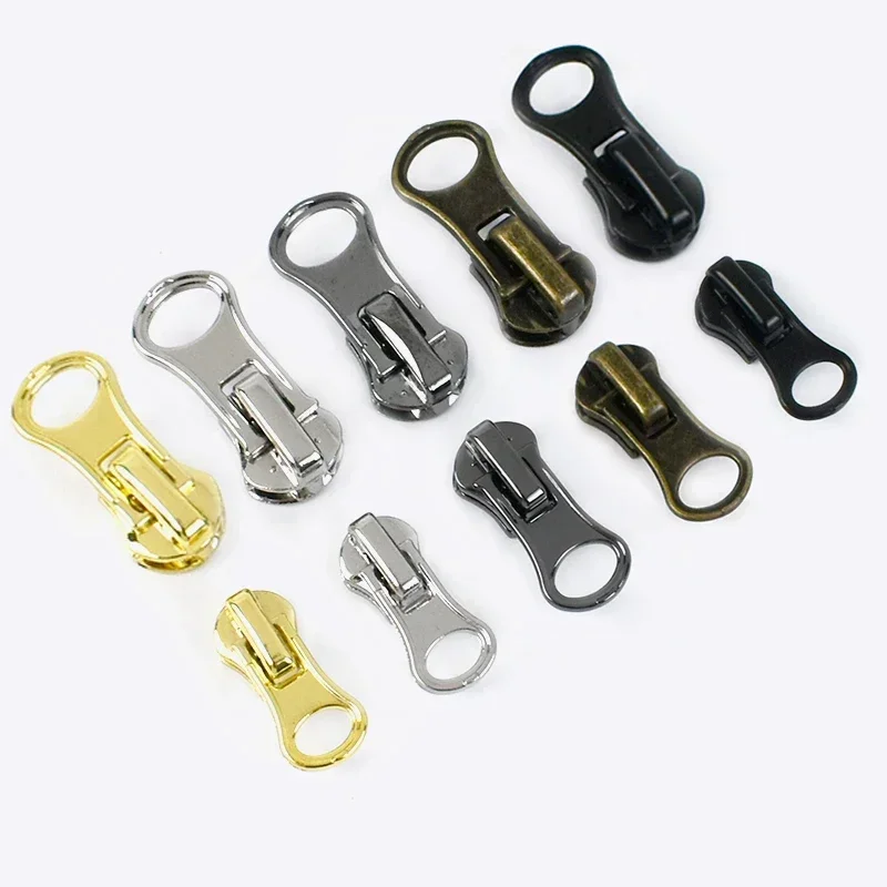 

Meetee 10/20Pcs 3# 5# Zipper Slider for Metal Nylon Zippers Puller Bag Jacket Zip Head Sliders Clothes Zips Pull Repair Fittng