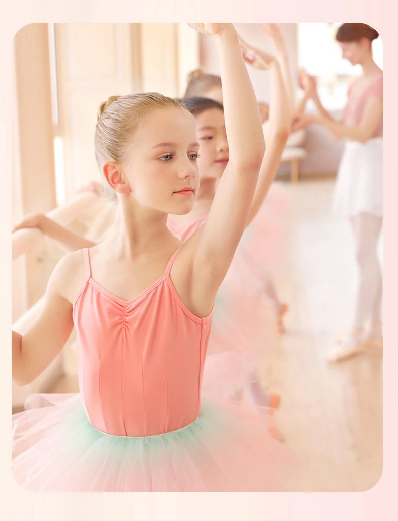 Mädchen Ballett-Trikot Gymnastik-Tanzkleidung Kleinkind Sommer Ärmellose Trikots für Tanzunterricht – Detail 9