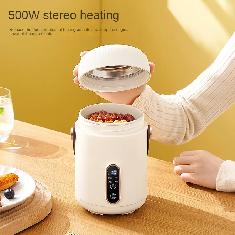 Olla eléctrica multicocción portátil de 220V y 900ML, Mini olla caliente para cocinar gachas