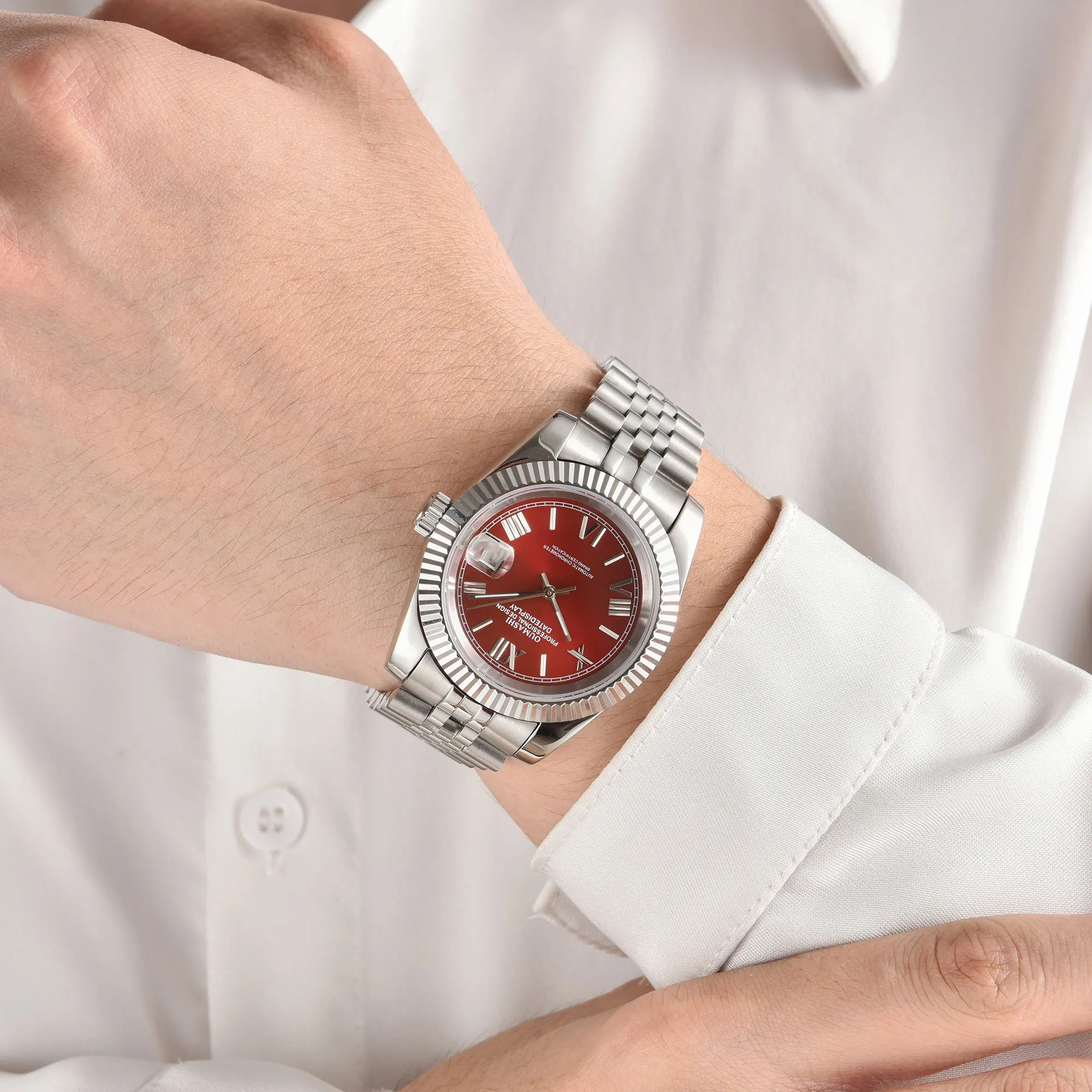 Caixa de relógio nh35 36mm/39mm 904l aço inoxidável para datejust oyster nh35 nh38 nh36 movimento vidro safira 28.5mm peça de mostrador