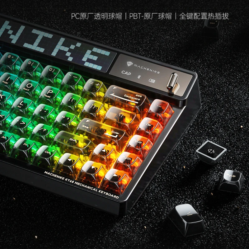 Imagem -04 - Teclado Mecânico sem Fio Bluetooth Hot-swappable pc Gift E-sports Gaming Keyboard Rgb Smart Screen Original Kt68 Modos