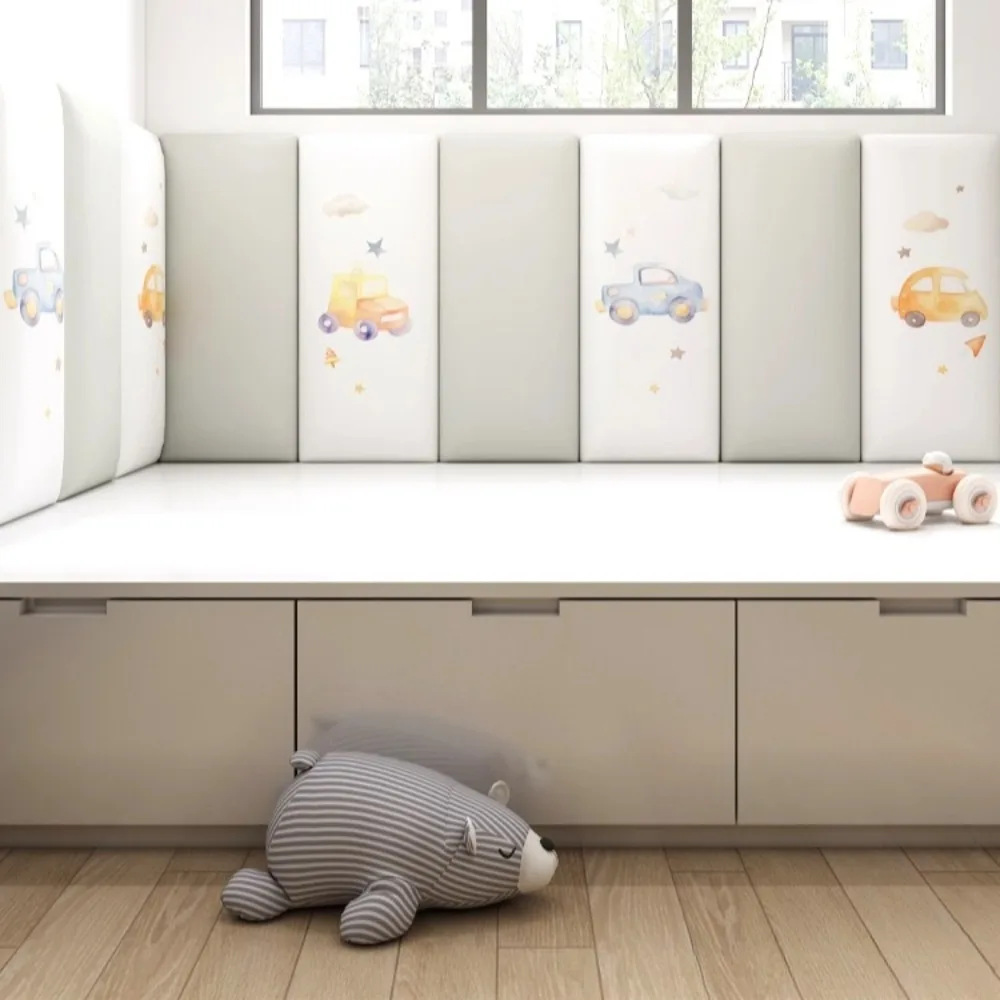 

Настенная доска с героями мультфильмов, самоклеящаяся изголовье, мягкая сумка, 3D стикер на стену, татами, изголовье кровати, настенный фон, декор, кровати, мебель