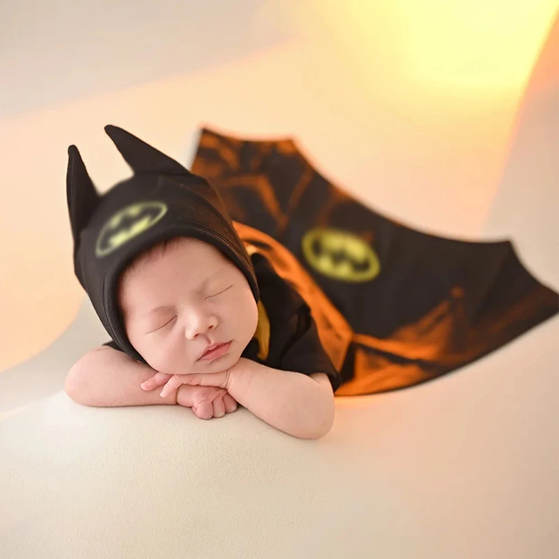 Newborn Photography Clothing Baby Boy Cosplay Cloak + Clothing + Hat 3pcs/Set 0-1 Month Baby Photoshoot Festival Costume Props