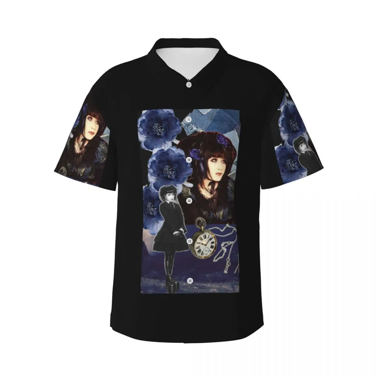 

Malice Mizer Visual Kei, японская рок-группа, мужские рубашки, гавайская рубашка с коротким рукавом, модные топы на пуговицах для летнего пляжа