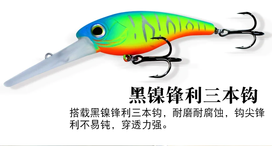 AOCLU Schwebender Jerkbait Crankbait Minnow 60mm 6g 70mm 10g Shad Harter Köder Tieftaucher Tiefe 2-4m Angelköder Weitwurfköder – Detail 8