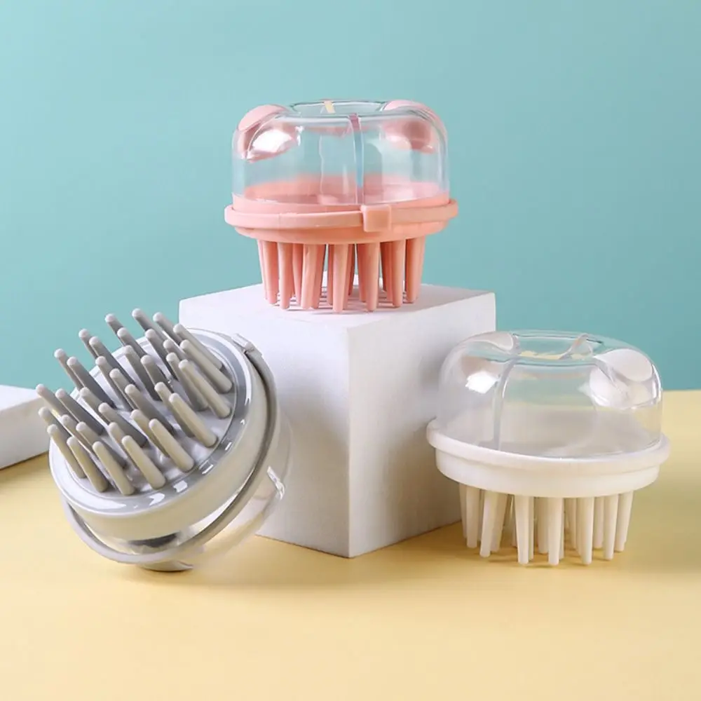 Soft Silicone Hair Washing Comb Press Out Multifunction Head Scalp Massage Brush Transparent and Visible Multi-purpose