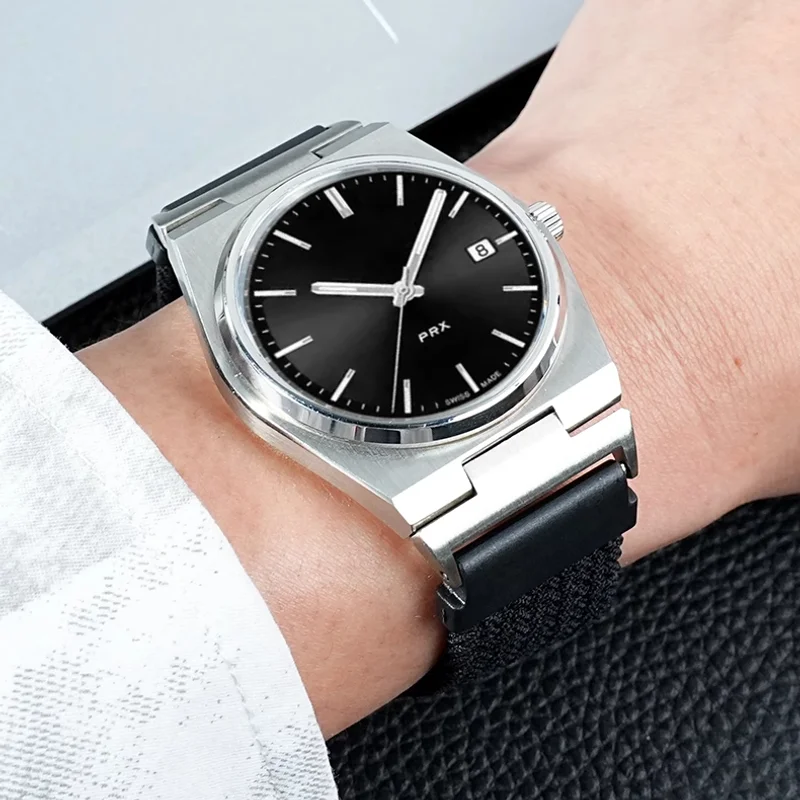 For Tissot 1853 PRX Super Player T137407A 410A modification quick-release magnetic woven nylon watch strap Bracelet wristband