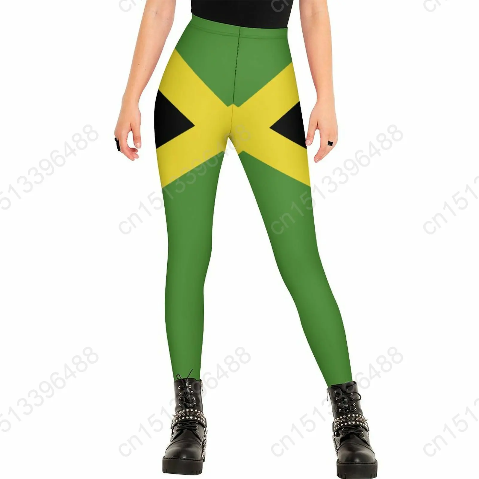 2026 High Waisted Leggings for Women Jamaica Flag Workout for Girl Soft Running Yoga Pants