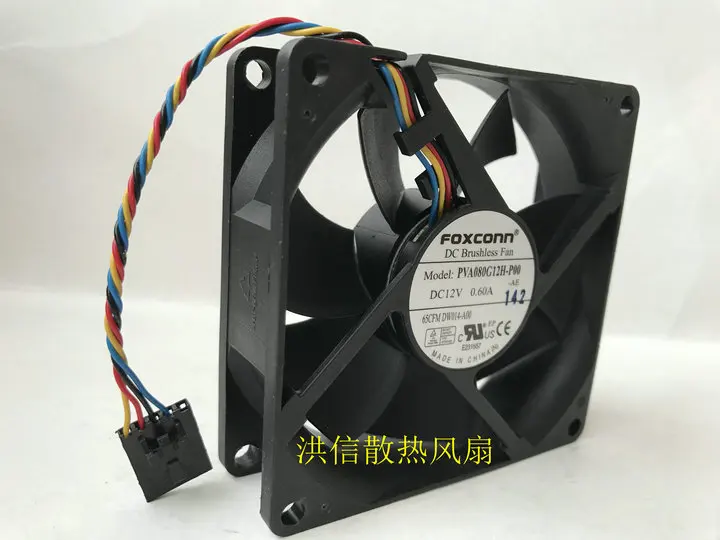 Original For Foxconn 8025 PVA080G12H-P00 12V 0.60A 4-Wire For Dell Server Fan