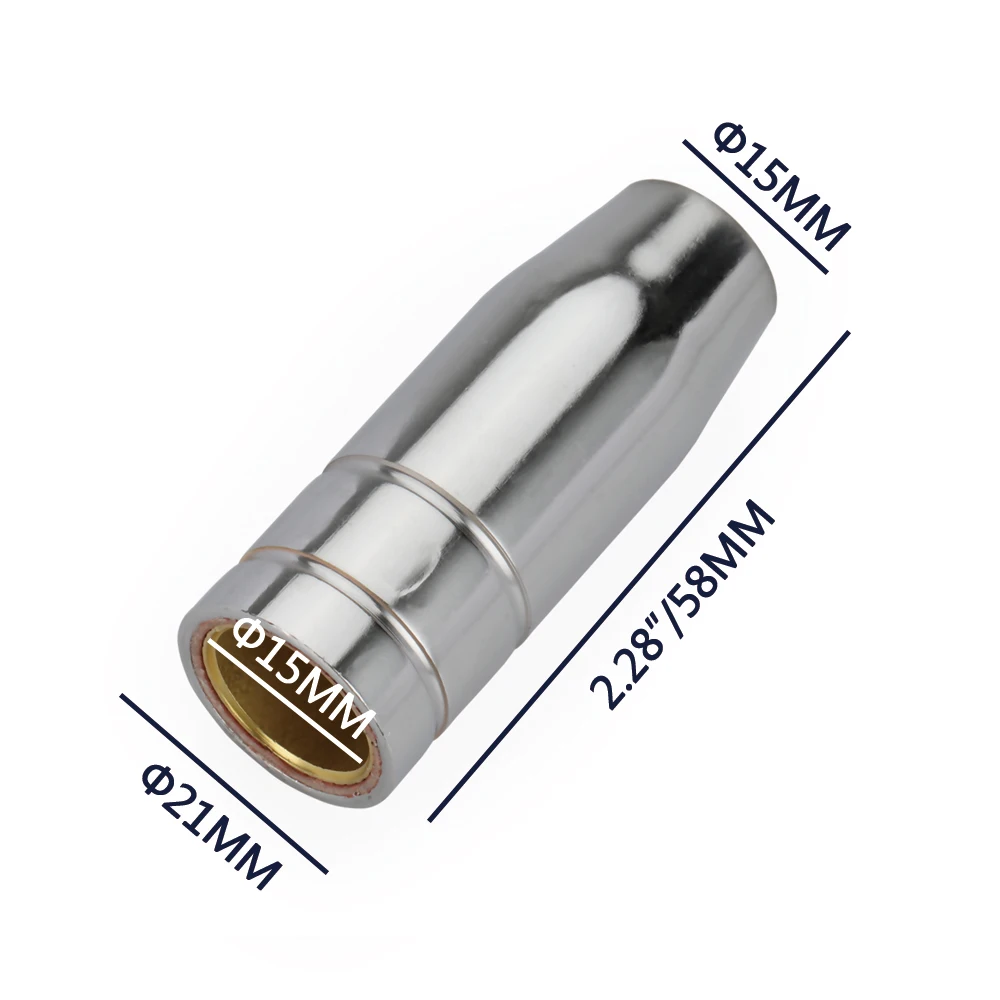 145.0076 Bore 15mm Binzel Style Gas Shield Conical Nozzle Shroud Fit 25AK MB25 MB 25 250A MIG Gun Welding Torch Part