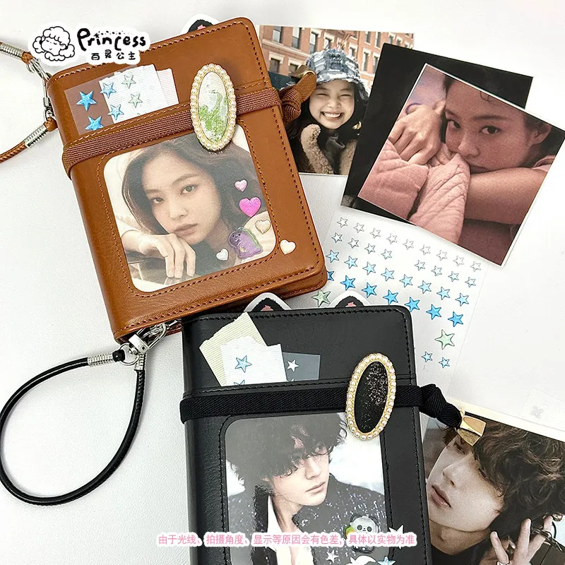 M5 A7 PU Leather Binder Notebook Cover – Itasha Window for Photo/Badge Display, Soft Touch Handfeel, Loose Leaf Journal Shell