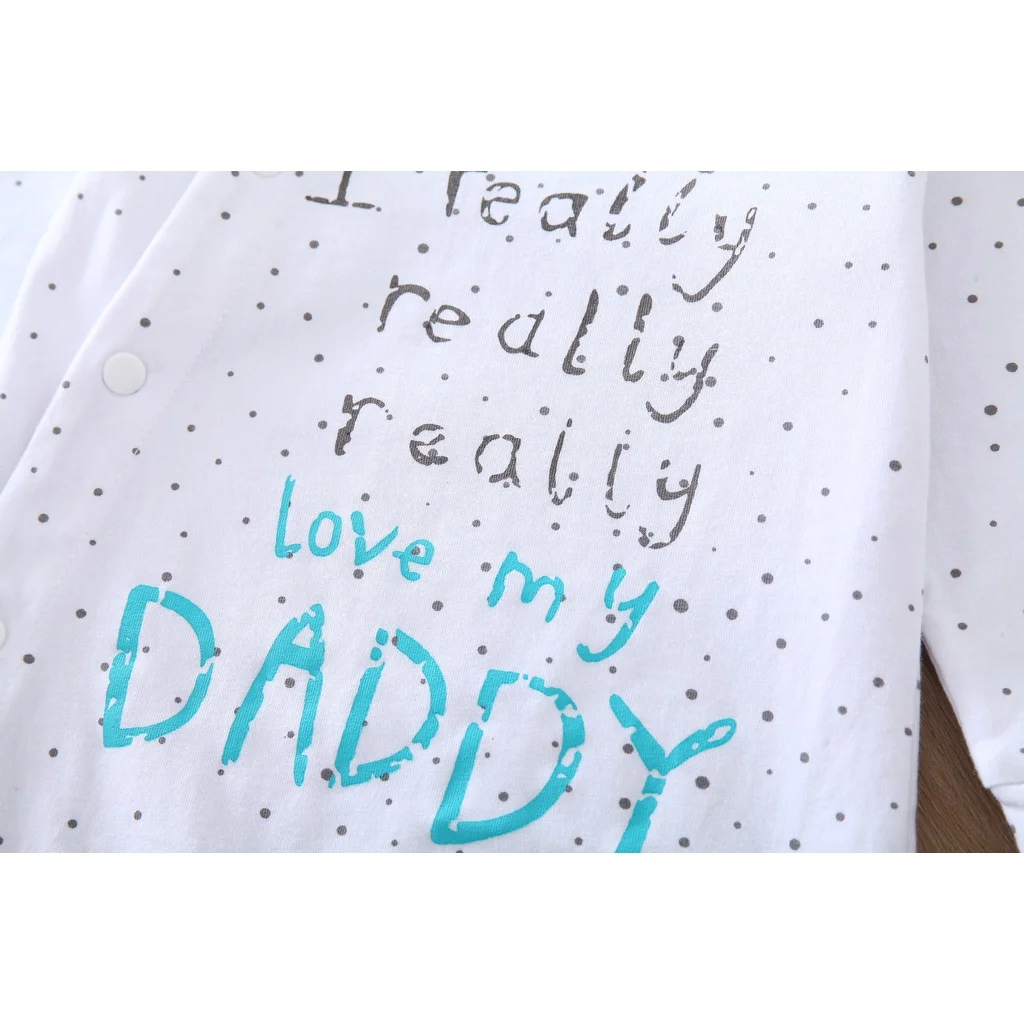 Baby Boys Girls Romper Cotton Long Sleeve Letter Daddy Mummy & Me Letter Jumpsuit Newborn Clothes Baby Clothing Outfits