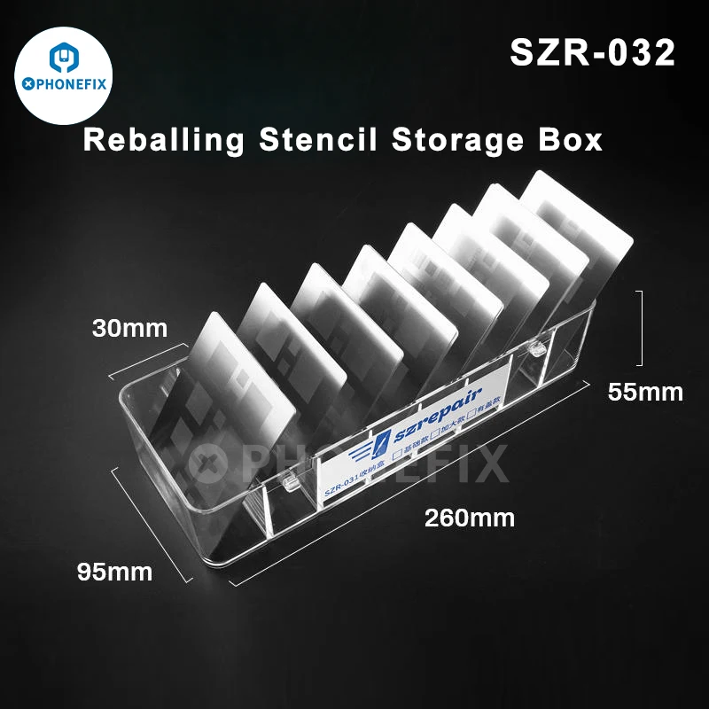 YCS-W08 BGA Reballing Stencil Storage Box Tin Template Steel Mesh Organizing Classifying Placement Tool PCB Soldering Repair