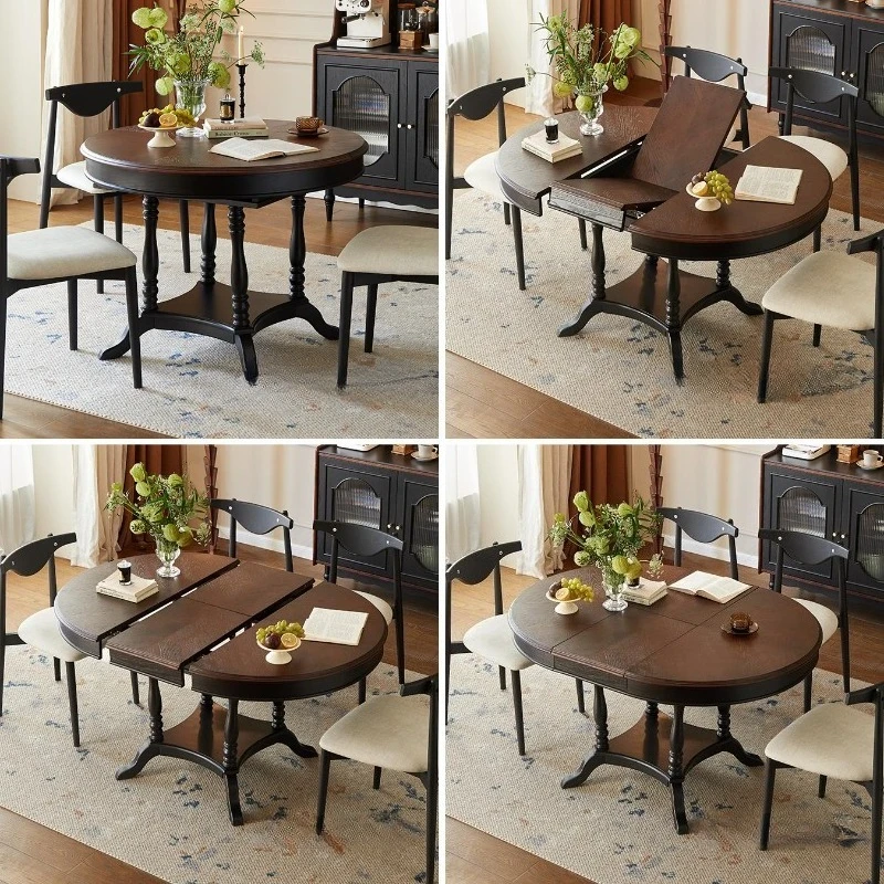 

Portable Folding Table Round Dining Transformer Large Dressing Table Bedside Bedroom Mesa Comedor Rectangular Kitchen Furniture