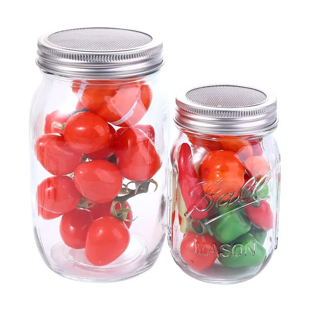 Fresh Organic Wide Mouth Stainless Steel Sprouting Jar Kit Sprouter Germination Cover Mason Jars