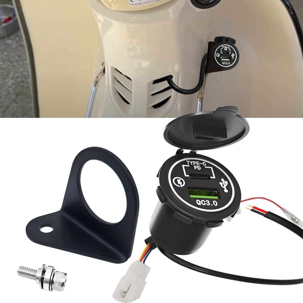 Quick Charge Type-c PD USB Port Kit Fits Honda Super Cub 50/PRO and Super Cub 110