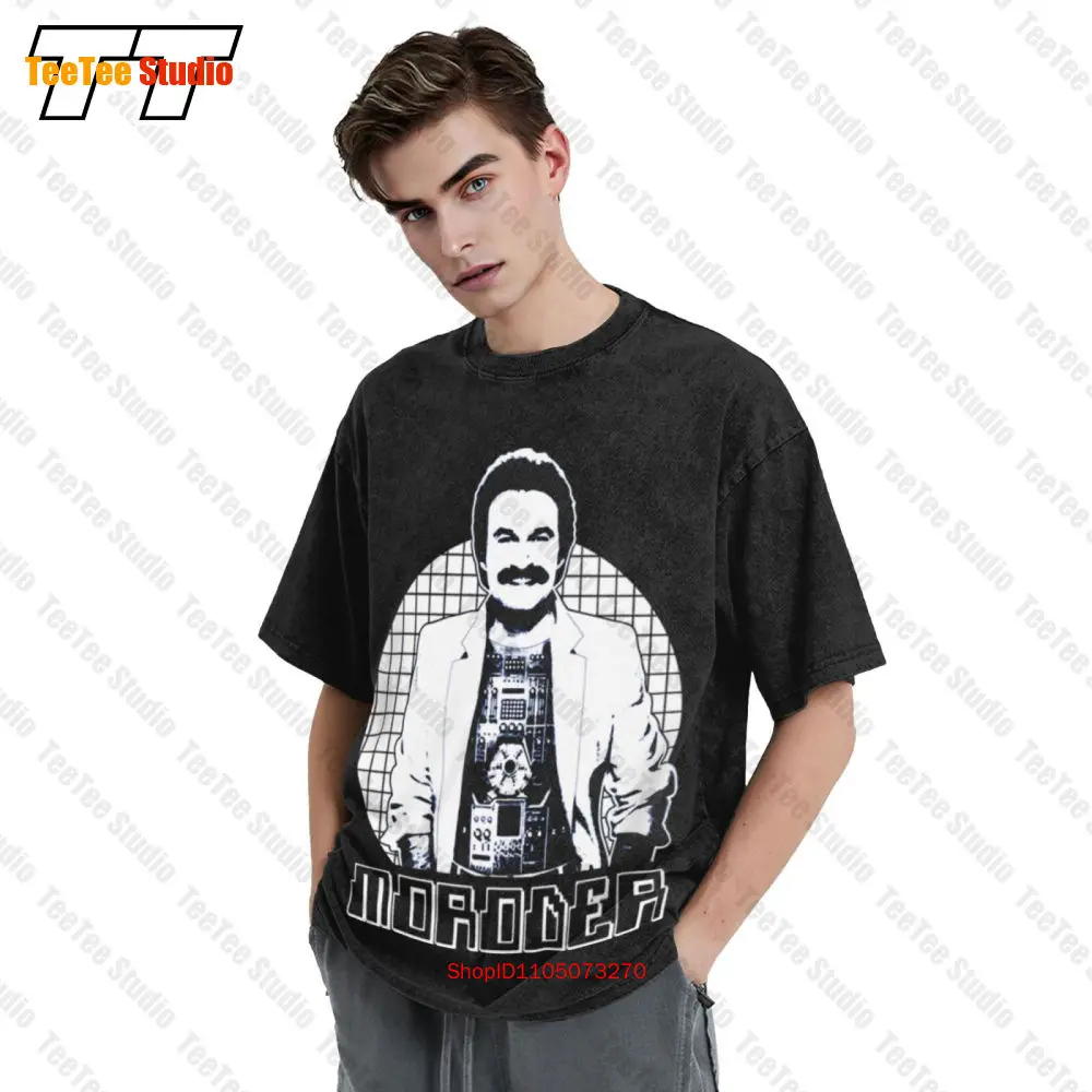 تي شيرت جورجيو مورودير إيتالو ديسكو سينثبوب ليجند فينتاج كبير الحجم D4XZ