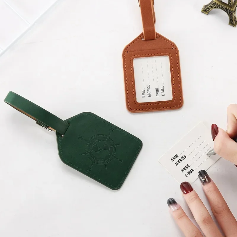 

Leather Suitcase Luggage Tag Label Bag Pendant Handbag Travel Accessories Name ID Address Tags