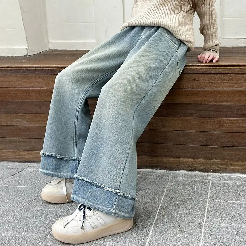 

Loose Fit Straight Leg Jeans for Kids & Tweens 2025 Spring Collection - Trendy Kids Denim Pants with Wide Legs, Boys Casual Wear