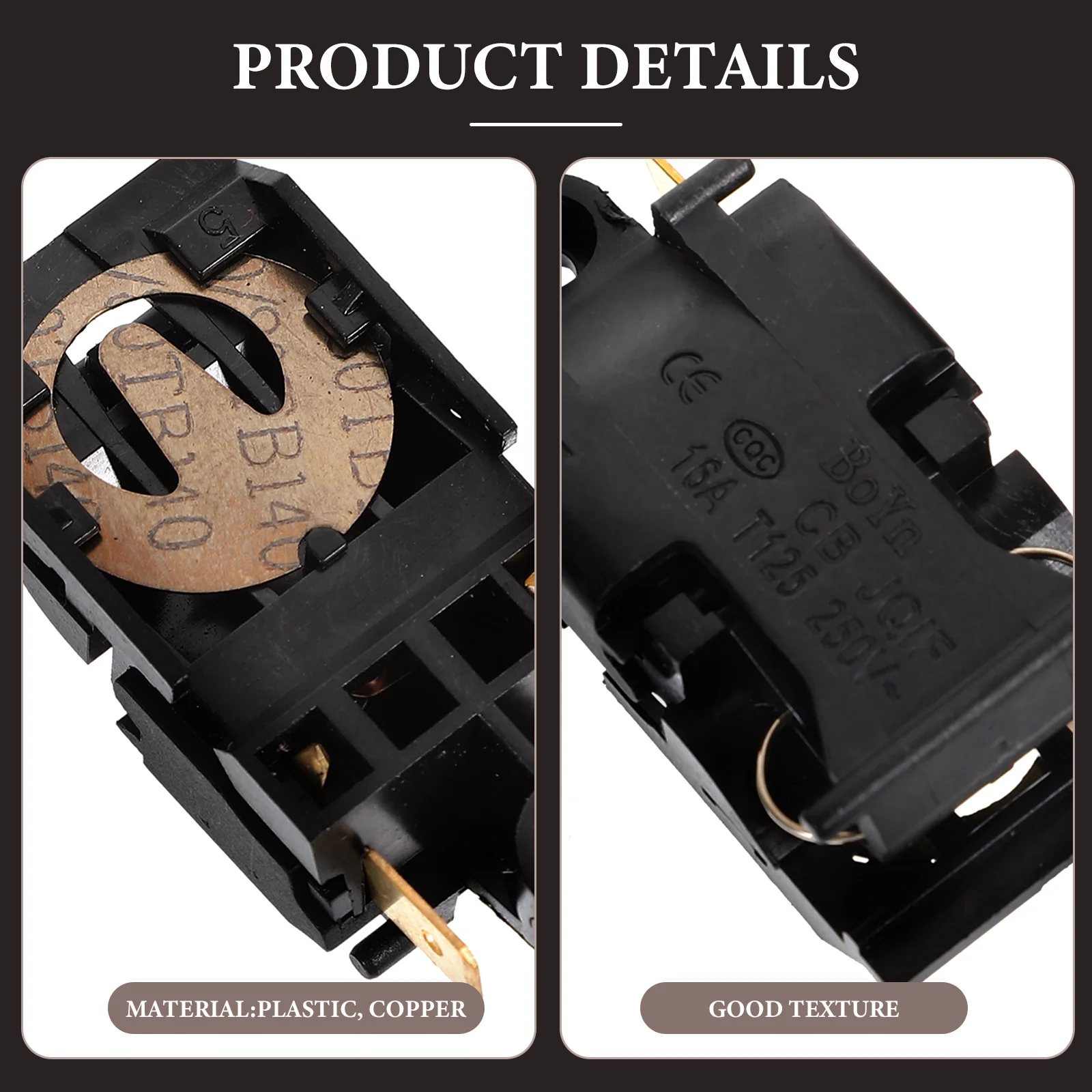 

10pcs Electric Kettle Switch Copper Thermostat Temperature Control Thermal Fuse Stable Action Long Life Easy Install Suitable