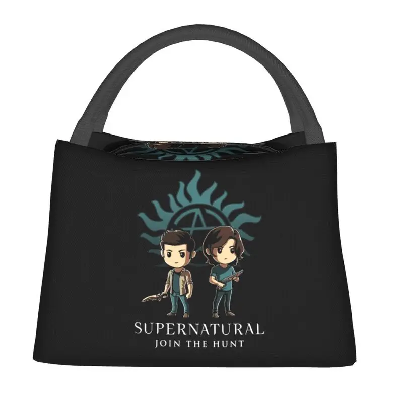 Dean Winchester Supernatural Insulated Lunch Bags for Work Office TV Show Portable Cooler Thermal Lunch Box Women