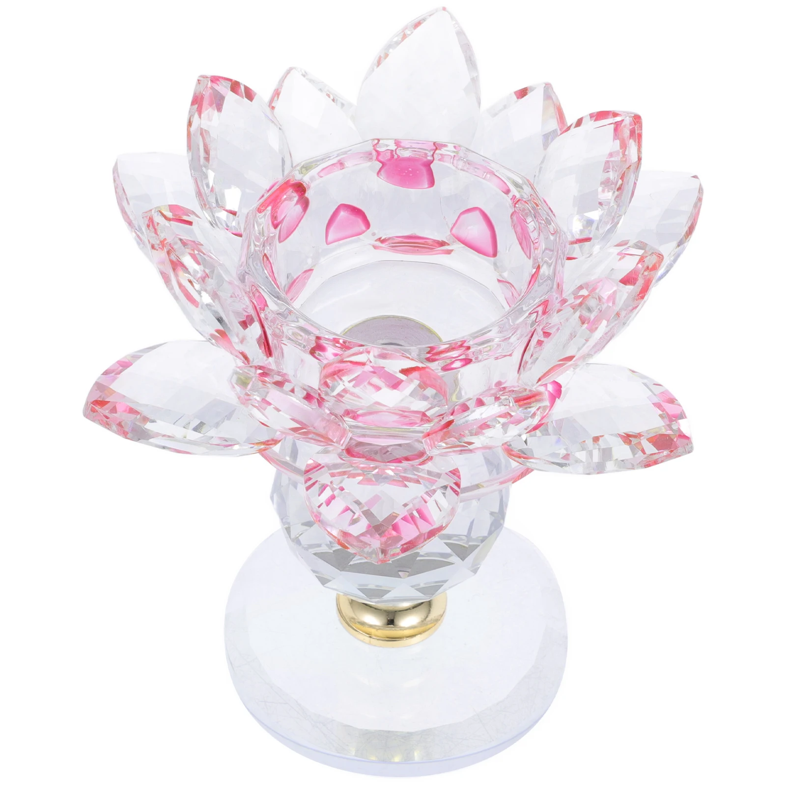 

Crystal Lotus Holder Elegant Decorative Tea Light Holder Buddhist Altar Votive Stand Home Decor Serenity Accent