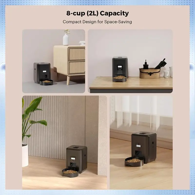 

AD-Automatic Cat Feeder 2L Automatic Pet Feeders For Cats And Dogs Cat Food Dispenser For Dry Food Timed Cat Feeders