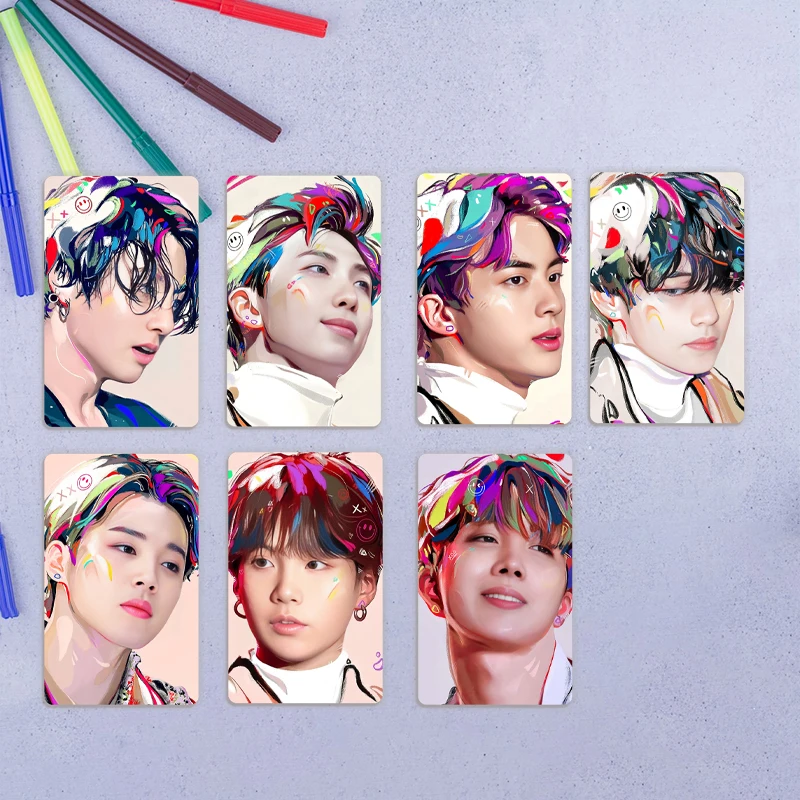 【P001】7 stks/partij Photocards KPOP Lucky Photo Card LOMO - Pop Star Boy Group Leden Album Jongens Postkaart Fans Geschenken Collectie