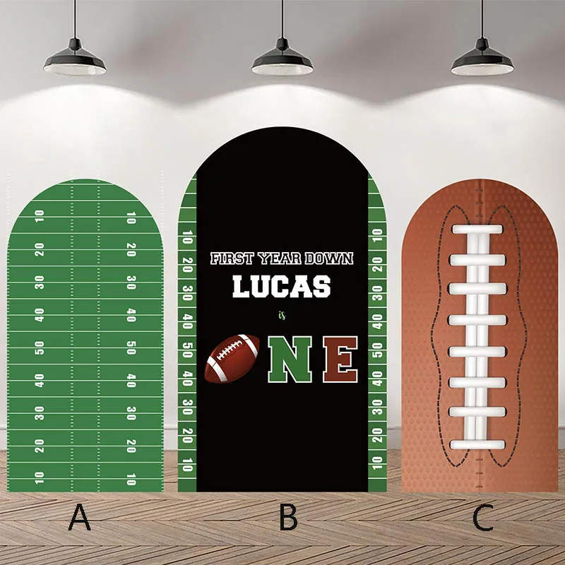 

Mehofond Custom 2-Sided American Football Lace Sports Kids Birthday Party Baby Shower Cover Arch Background Decor Backdrop Photo
