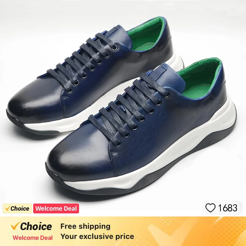 Luxe Designer Oxford Sneakers voor heren Splicing Trainers Echt leer Stiksels Comfortabele antislip Wandelschoenen Casual schoenen Heren