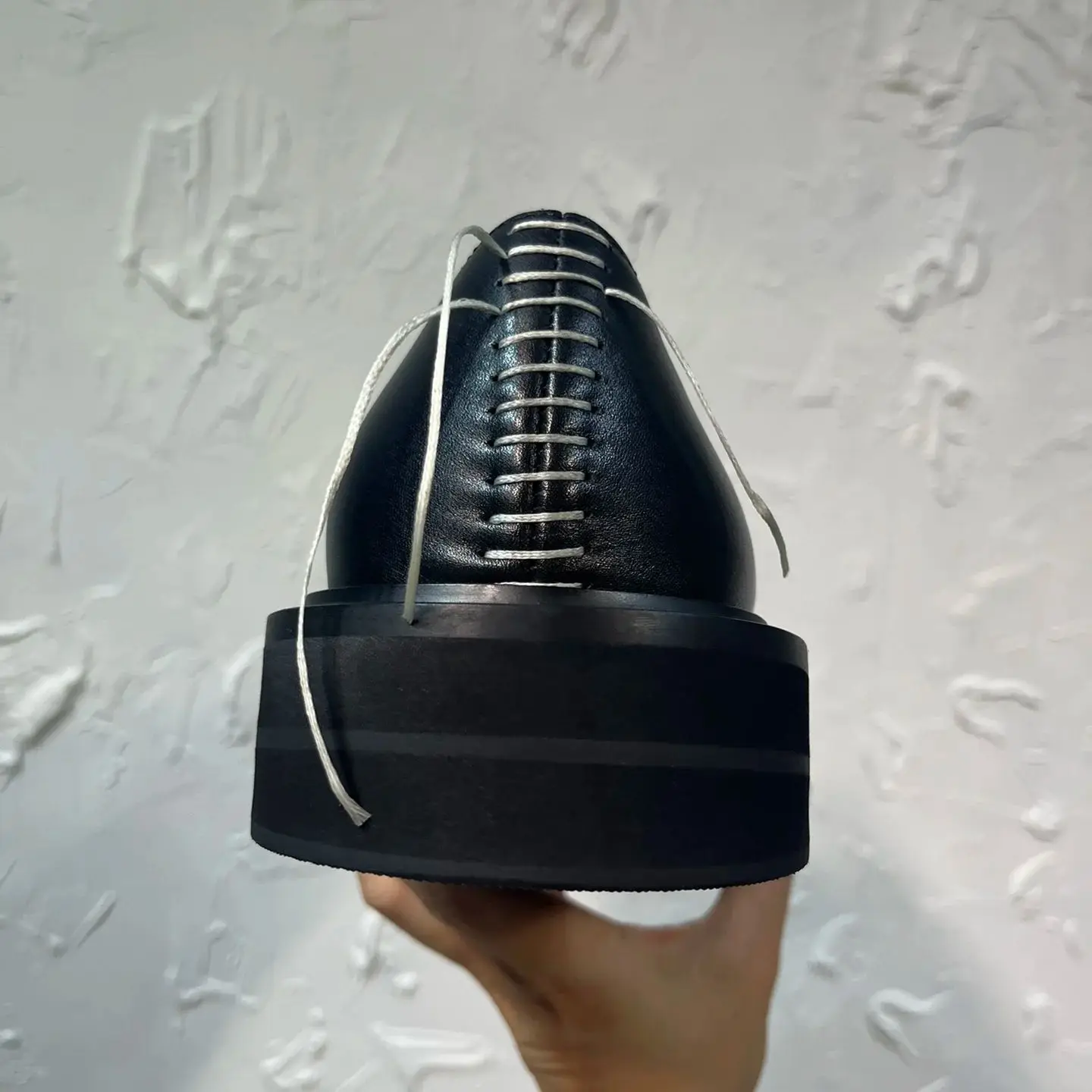 Scarpe derby da uomo con suola spessa per feste da uomo in vera pelle con punta grande personalizzate dal design originale