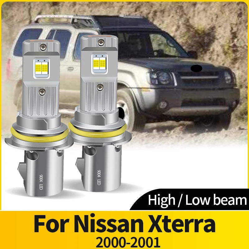 Canbus LED 9004/HB1 Headlight HI/LO Beam LED Car Headlamp White Super Bright 6500K Turbo Fan CSP For Nissan Xterra 2000-2001