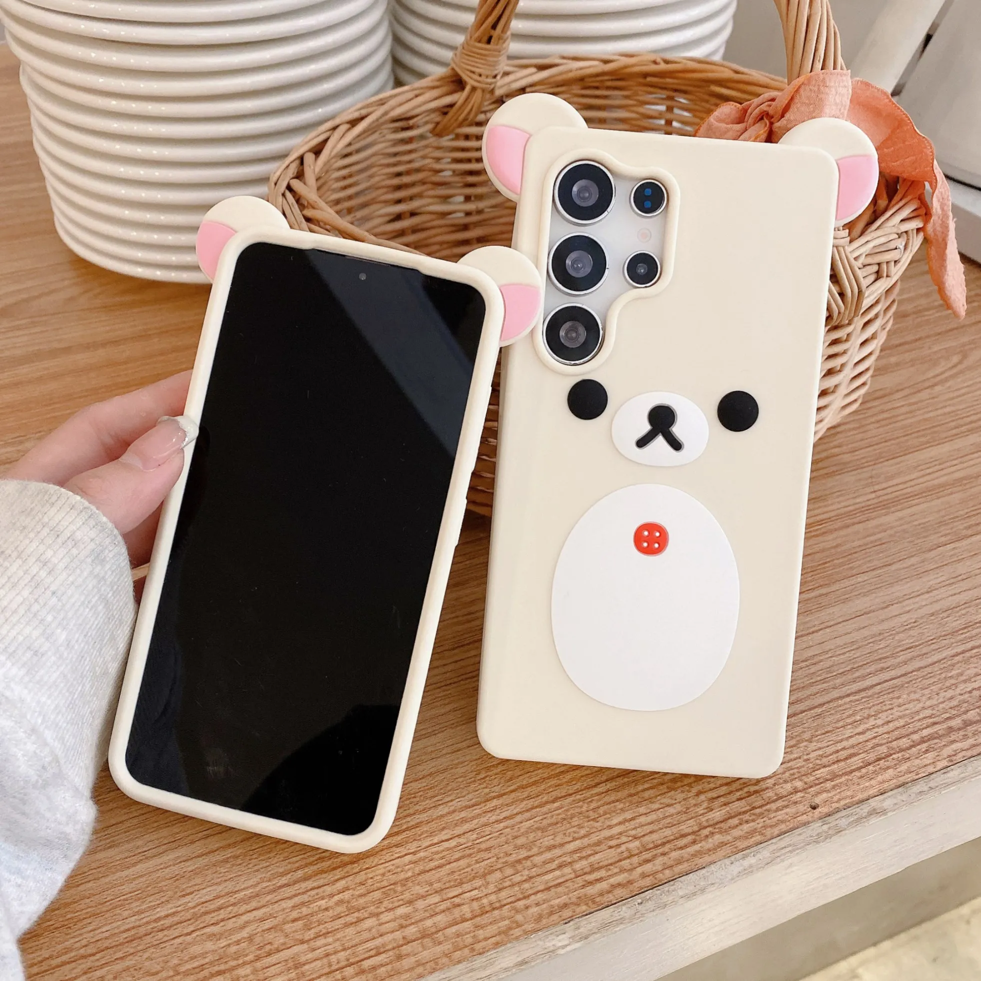 Fashion Cute 3D Cartoon Rilakkuma Bear Soft Silicone Phone Case Back Cover For Samsung Galaxy S25 S2